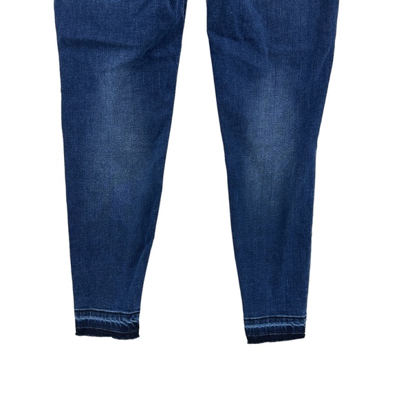 SPANX Skinny Distressed Jeans Pull On Raw Hem Blue - Picture 3 of 8